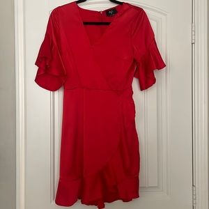 Ax ruffle satin dress uk size 12 USA size 8